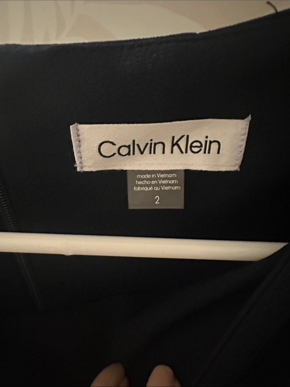 Calvin Klein navy Midi Sheath Dress with Front Slit - Picture 5 of 7